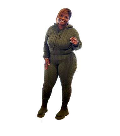 2 Piece Ribbed Crop Top Set w/Hood |YEnvyMe Ribbed Set | 2Piece Textured Hooded Set