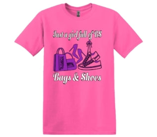 Just A Girl Full of BS - Bags & Shoes Tshirt | YEnvyMe Bags & Shoes Tshirt