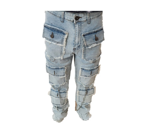 8 Pocket YEnvyMe Men Jeans | YEnvyMe Men Jeans | YEnvyMe Distressed Men Denim | Jeans with chain